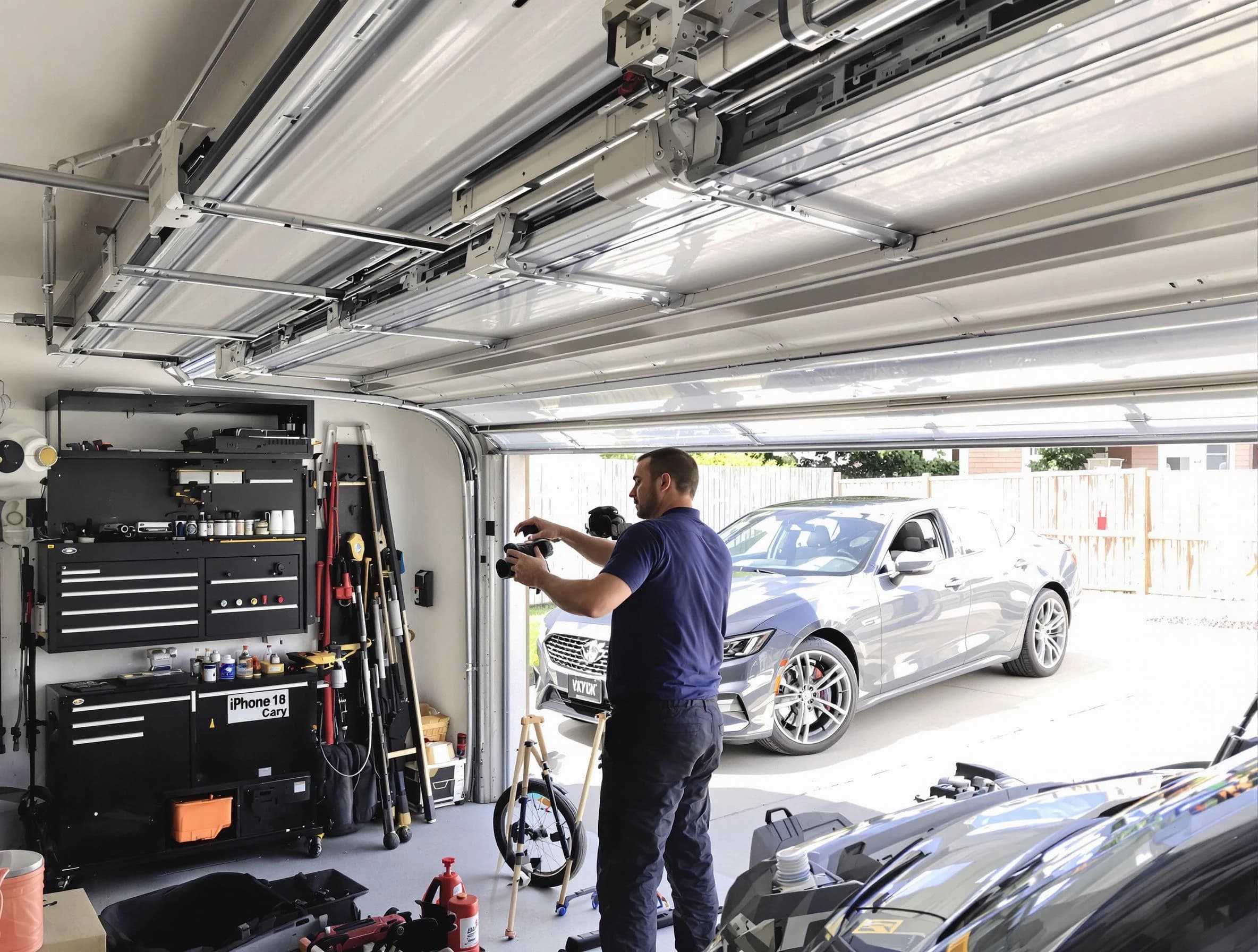 Villa Rica Garage Door Repair technician fixing noisy garage door in Villa Rica
