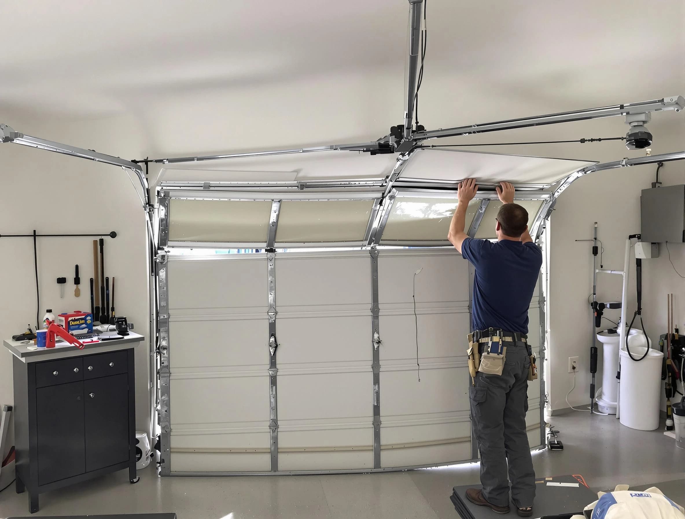 Villa Rica Garage Door Repair specialist performing precise section replacement on Villa Rica garage door