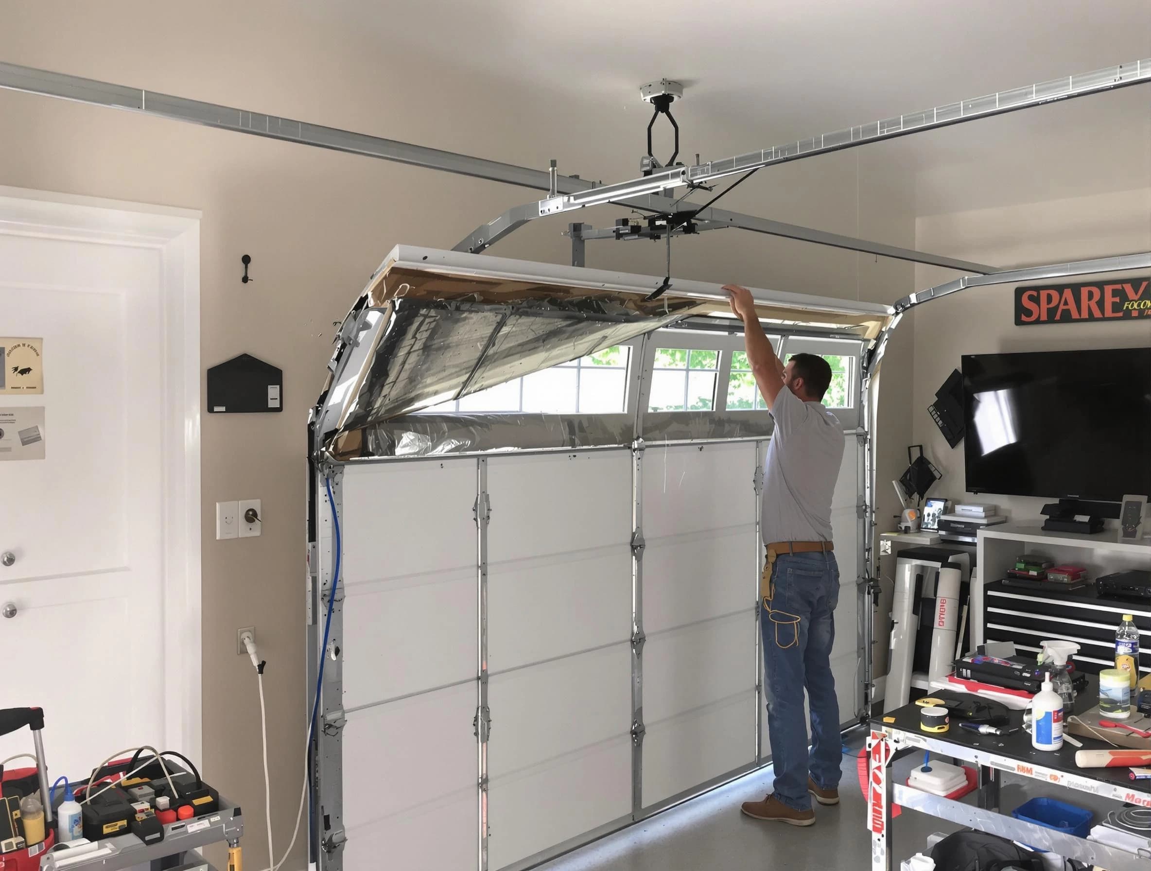 Garage door section replacement by Villa Rica Garage Door Repair in Villa Rica
