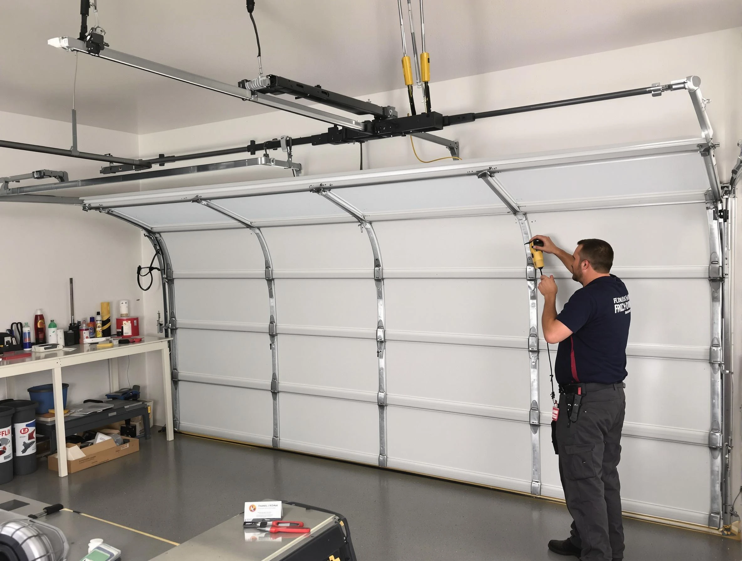 Villa Rica Garage Door Repair certified technician performing overhead door system repair in Villa Rica