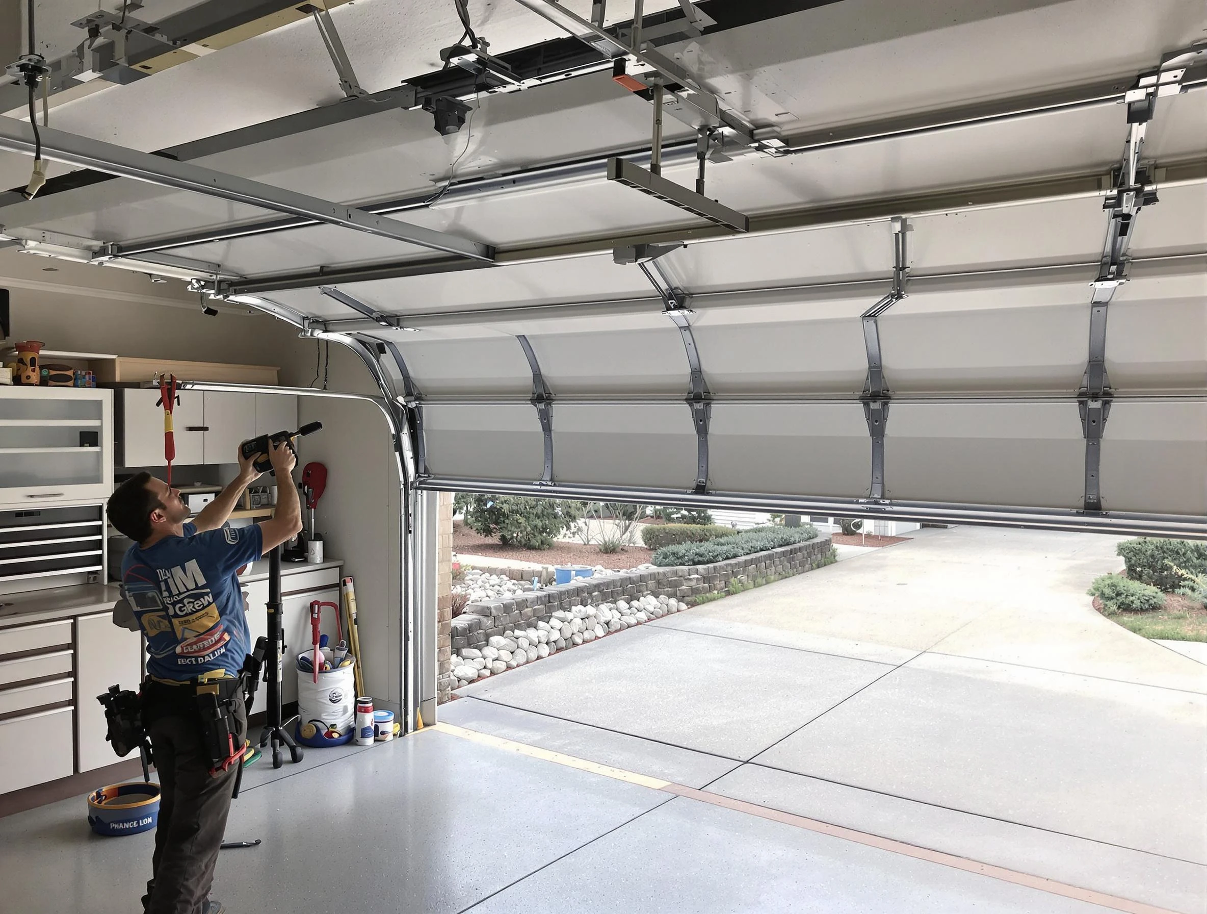 Garage door track repair service by Villa Rica Garage Door Repair in Villa Rica